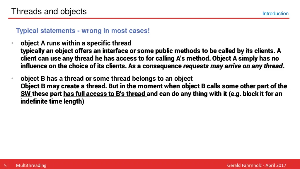 threads and objects