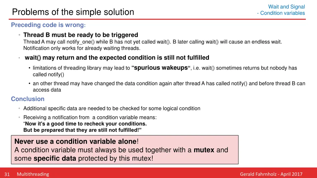 wait and signal condition variables 3