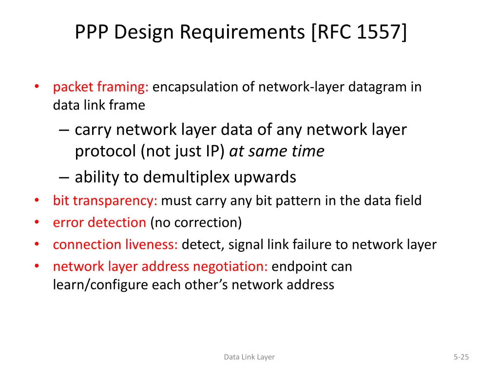ppp design requirements rfc 1557