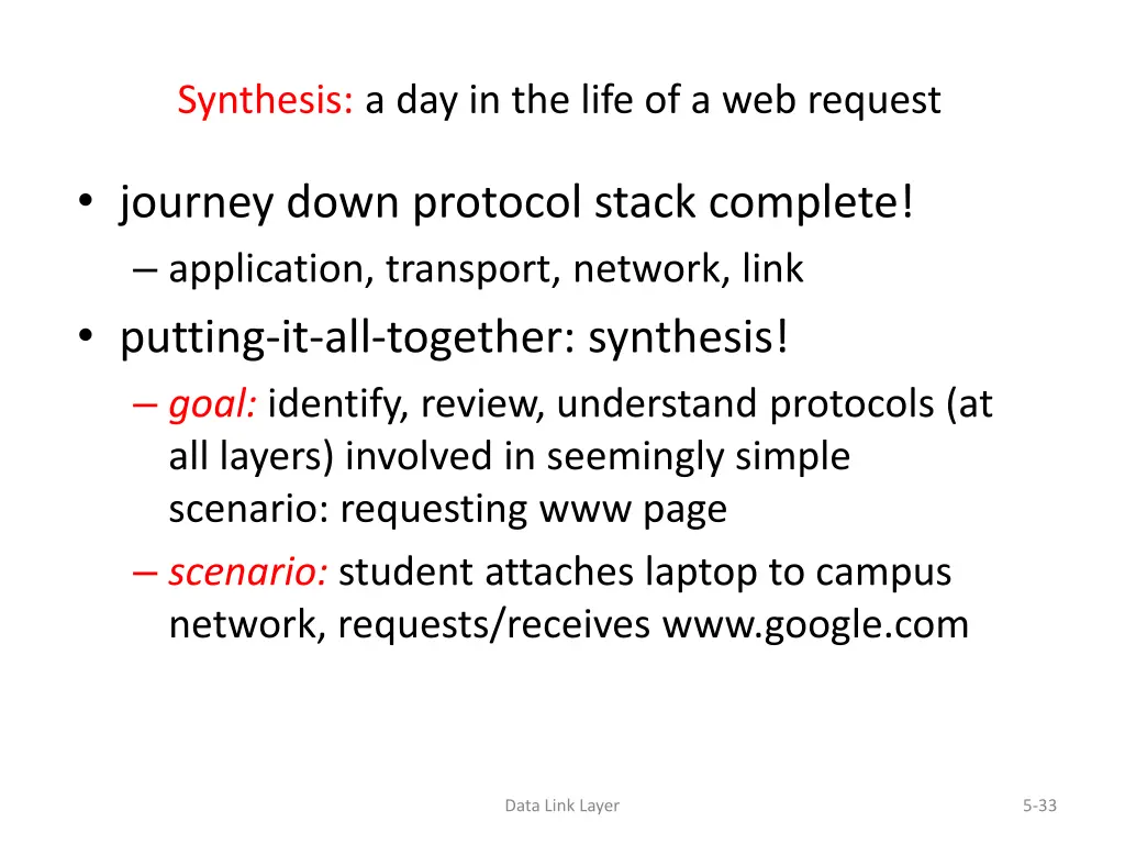 synthesis a day in the life of a web request
