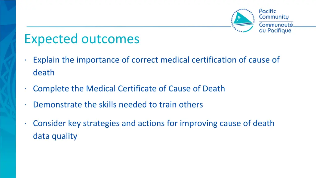 expected outcomes