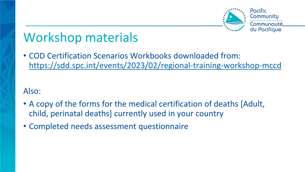 workshop materials
