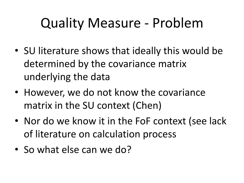 quality measure problem