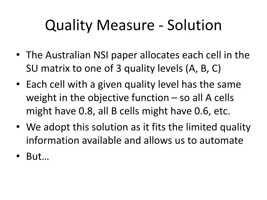 quality measure solution