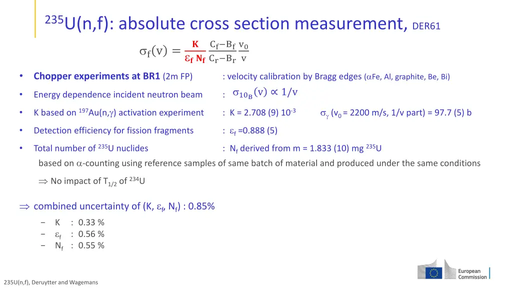 235 u n f absolute cross section measurement der61