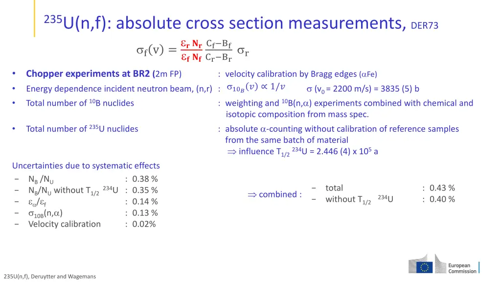 235 u n f absolute cross section measurements