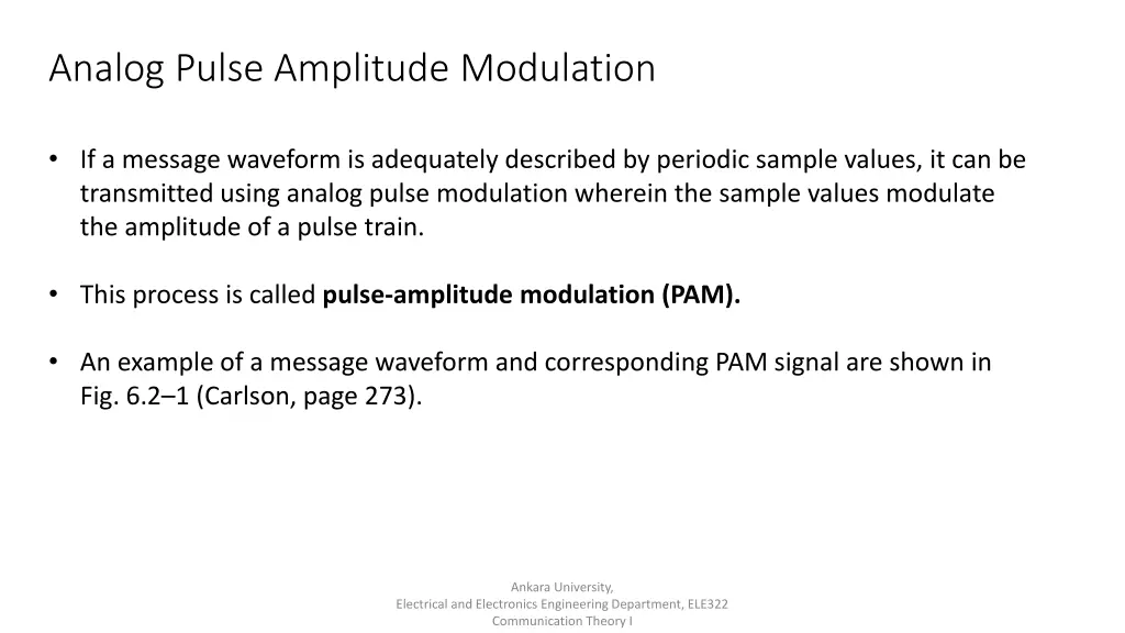analog pulse amplitude modulation