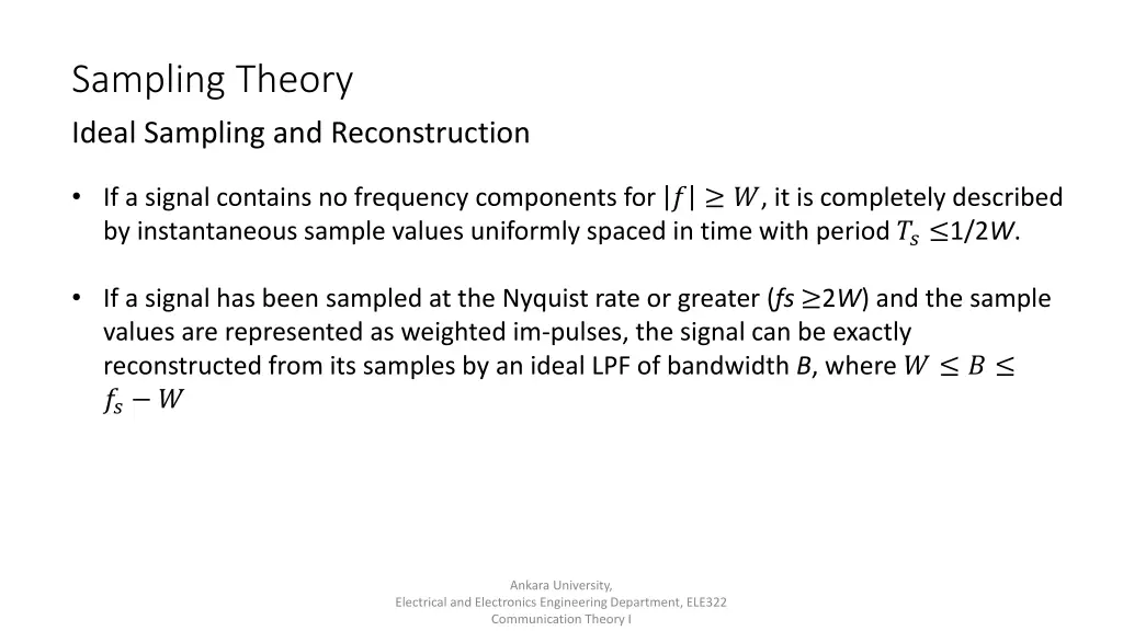 sampling theory ideal sampling and reconstruction 3