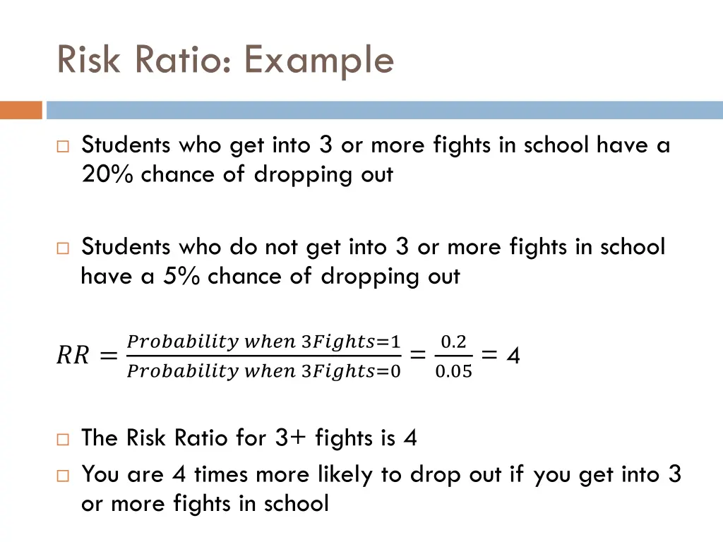 risk ratio example