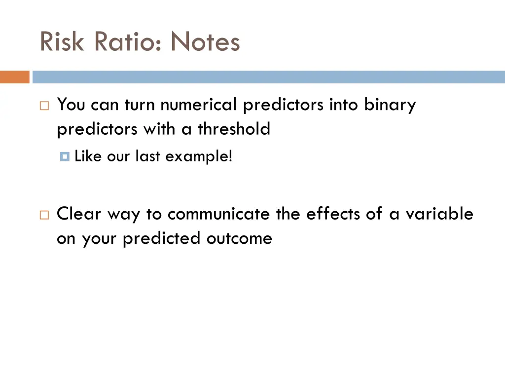 risk ratio notes