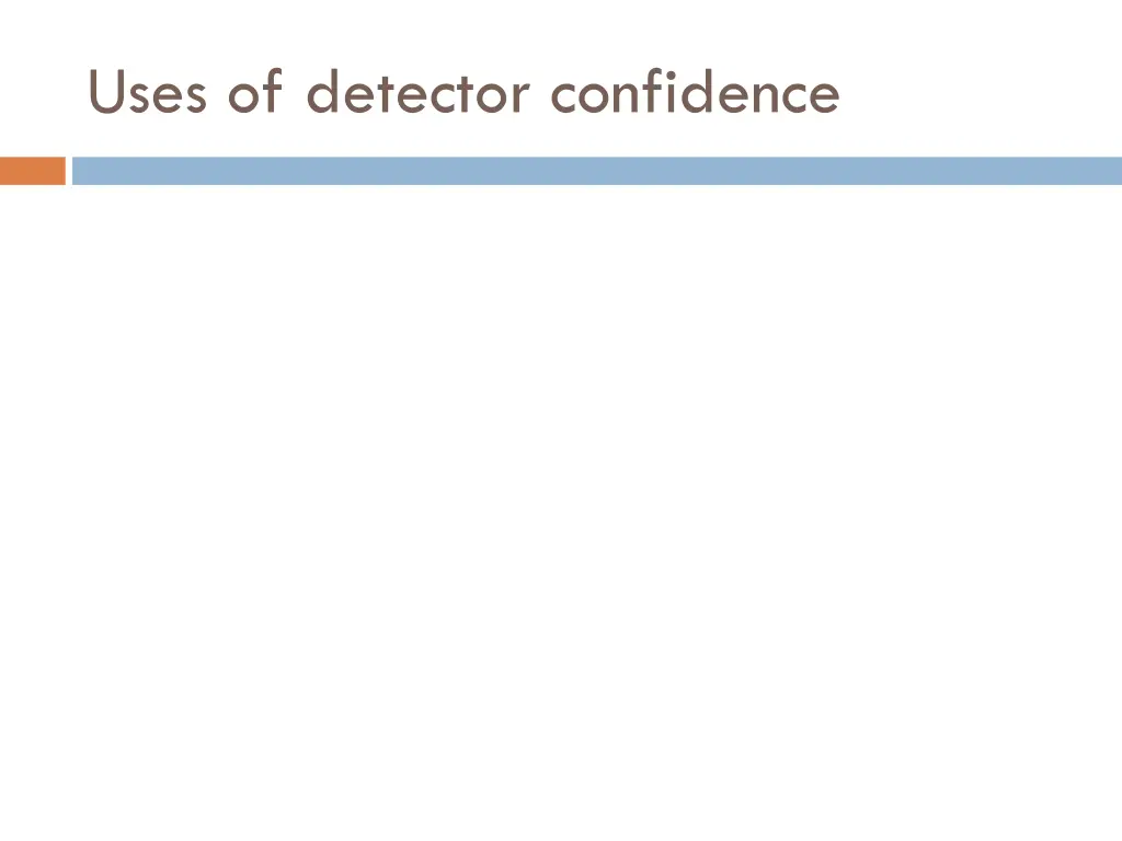 uses of detector confidence