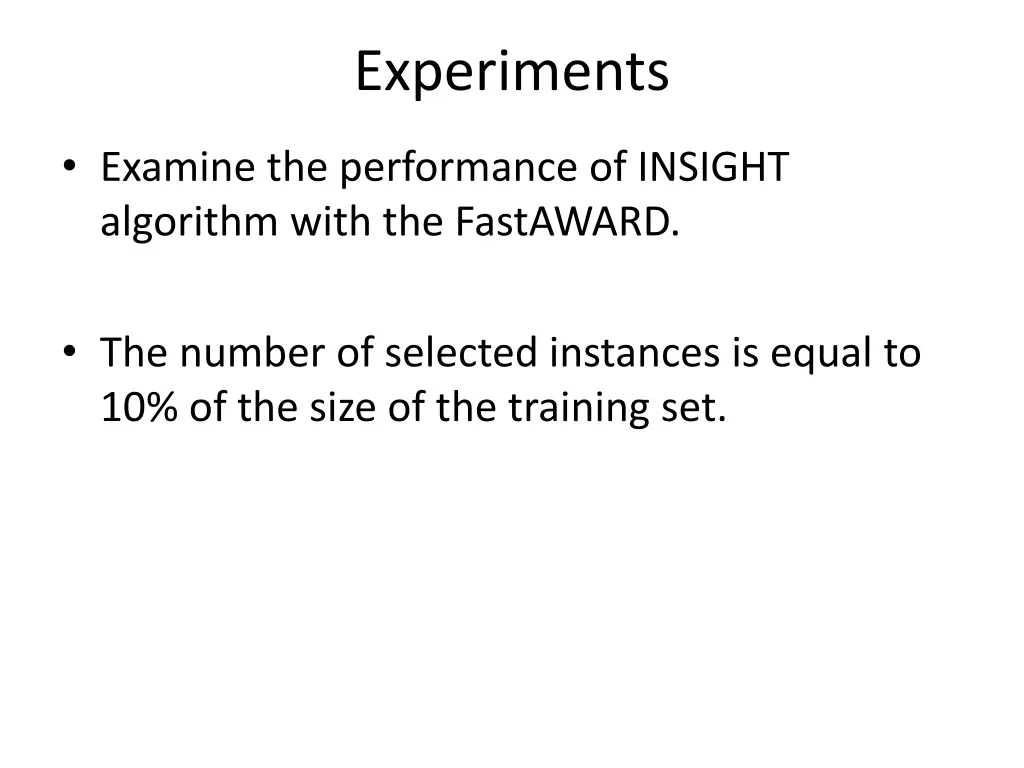 experiments