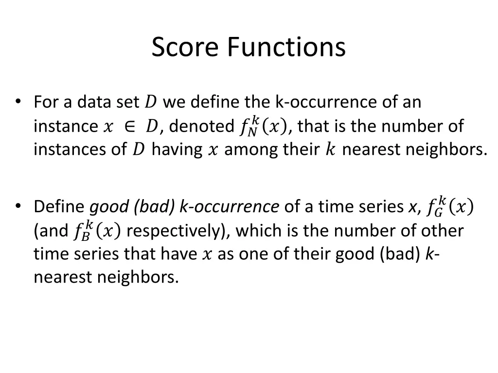 score functions