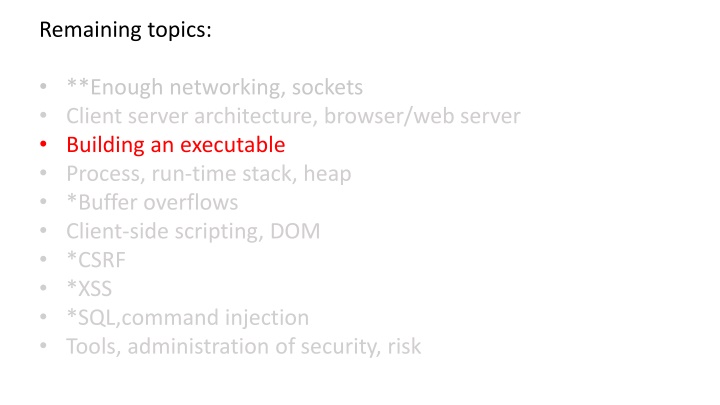remaining topics
