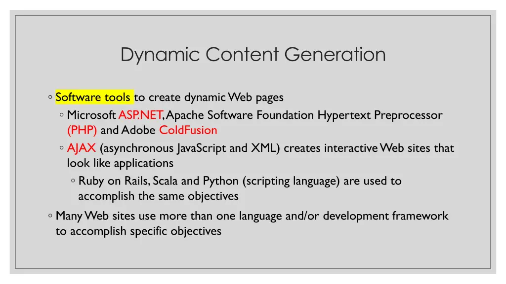 dynamic content generation 1
