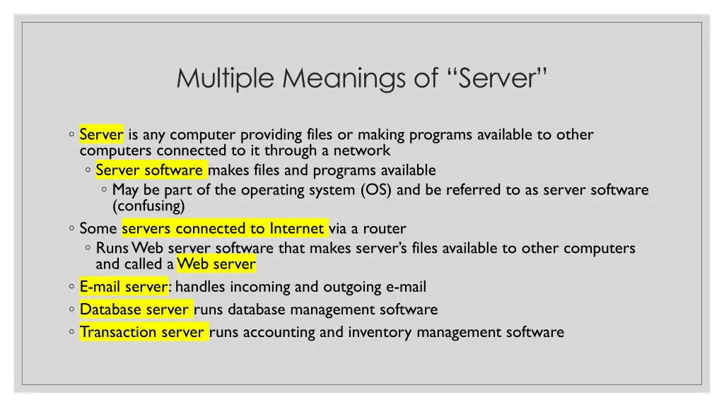 multiple meanings of server