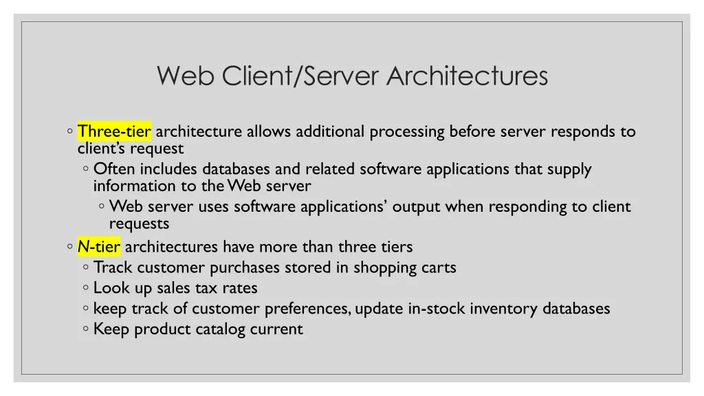 web client server architectures 1
