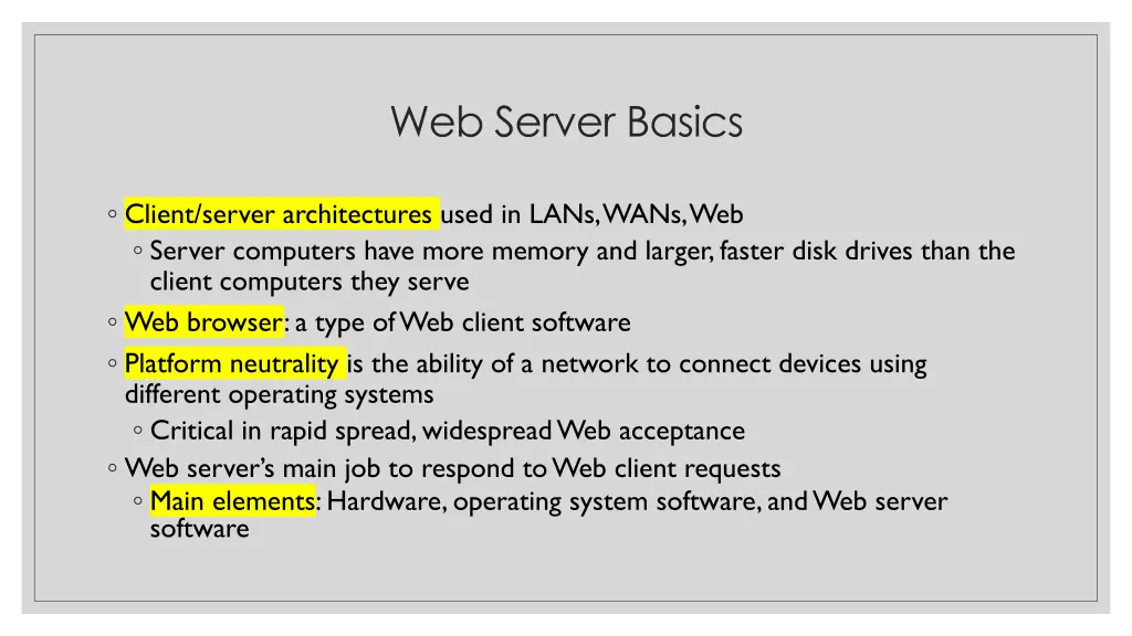web server basics