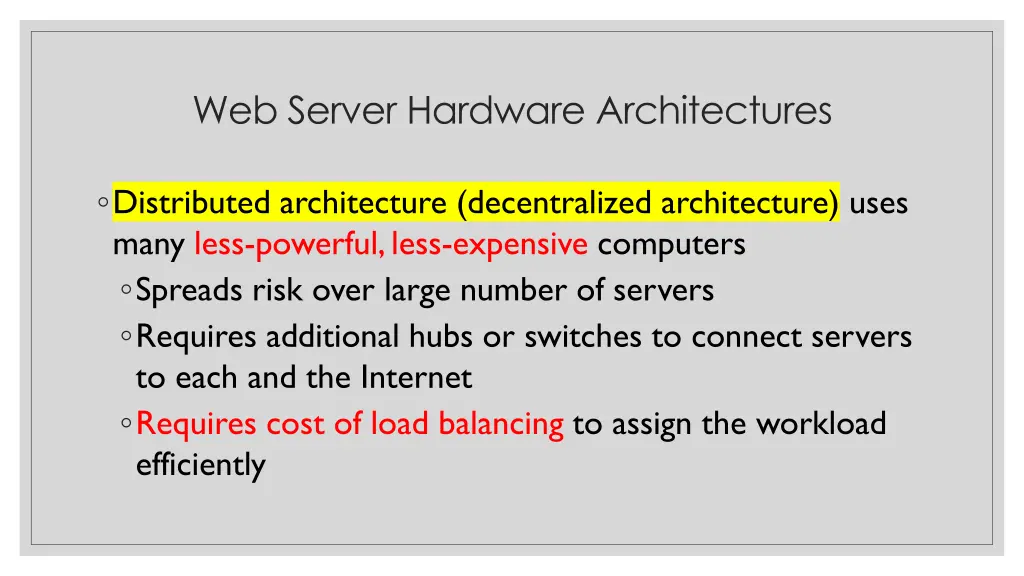 web server hardware architectures 1