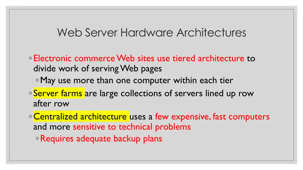 web server hardware architectures