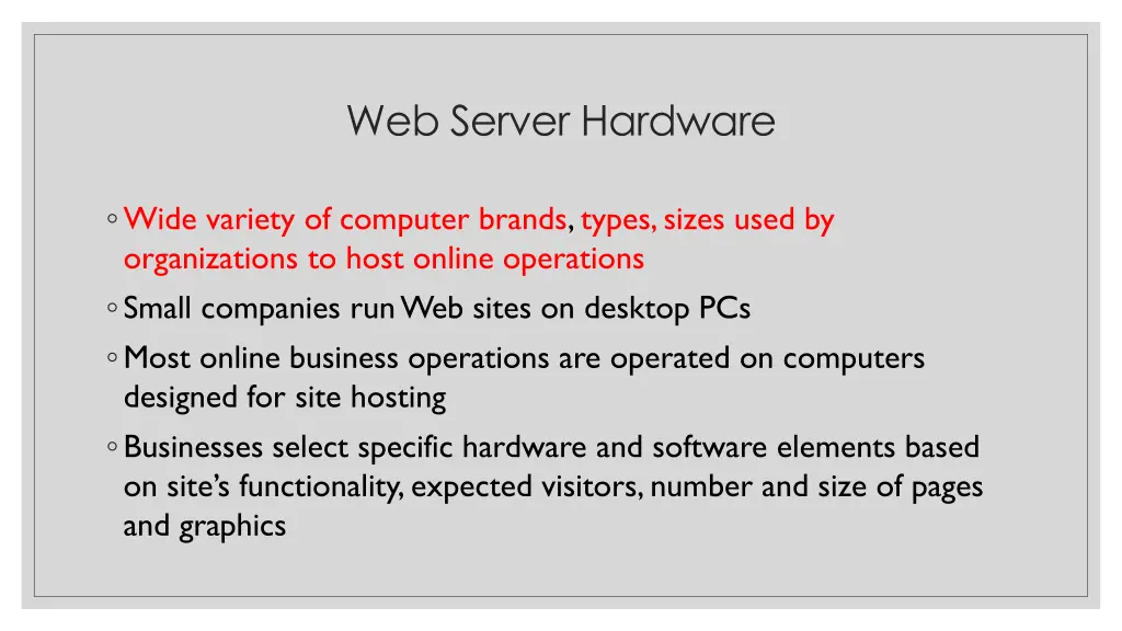 web server hardware