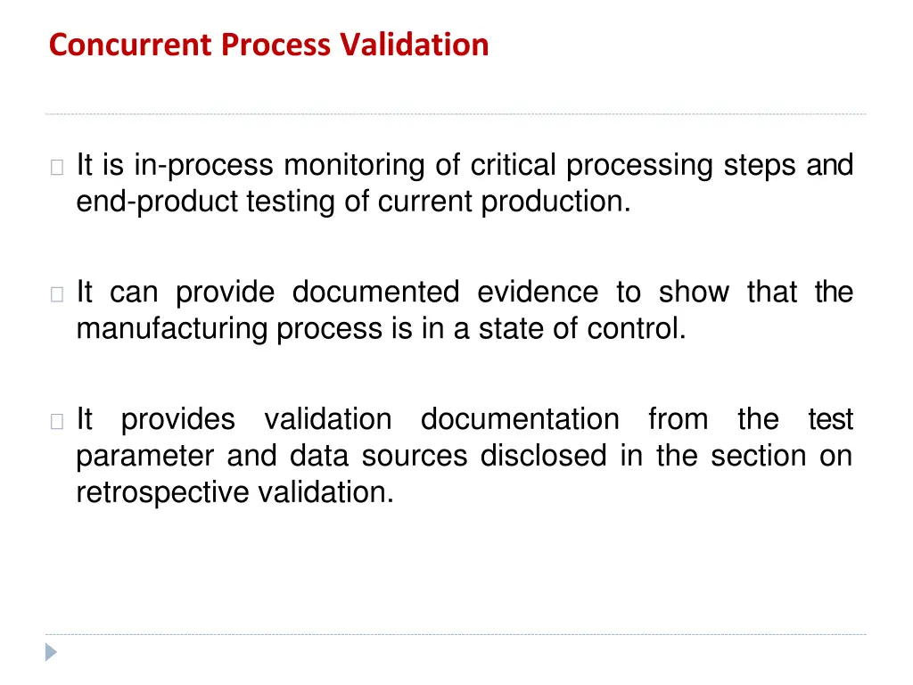 concurrent process validation