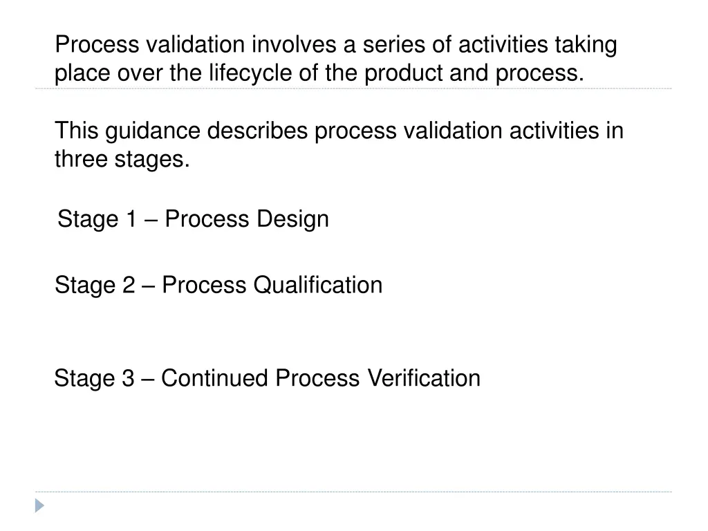 process validation involves a series