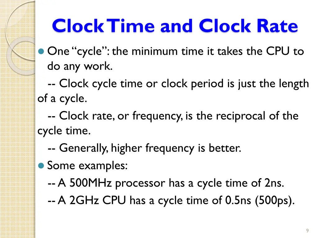 clock time and clock rate