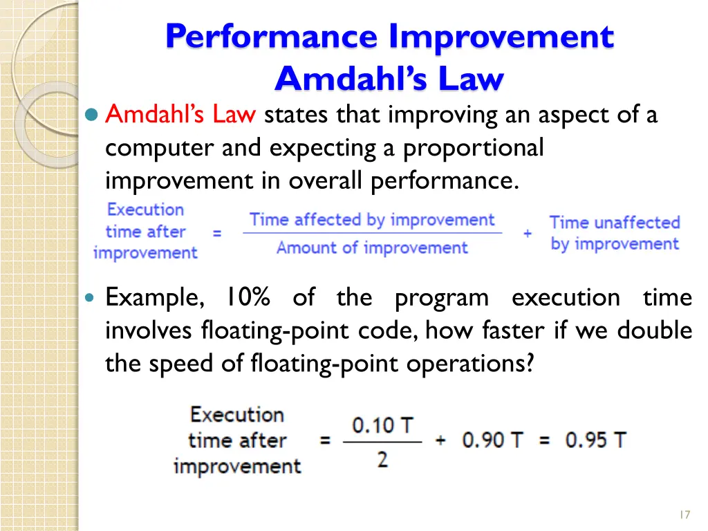 performance improvement amdahl s law amdahl