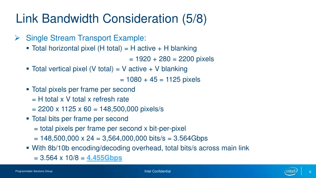 link bandwidth consideration 5 8