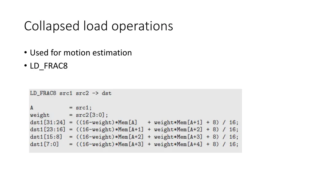 collapsed load operations
