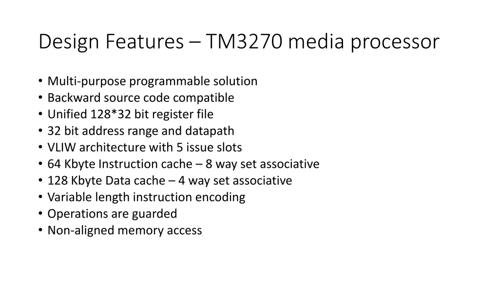 design features tm3270 media processor