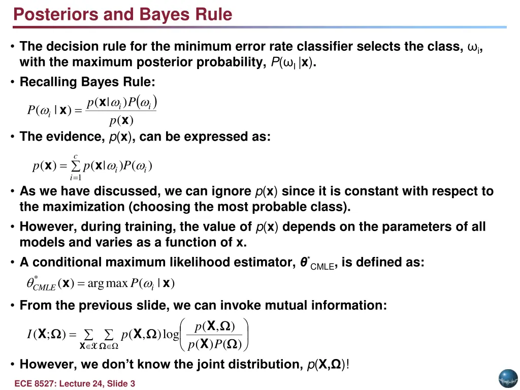 posteriors and bayes rule