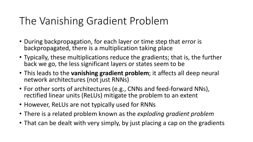 the vanishing gradient problem