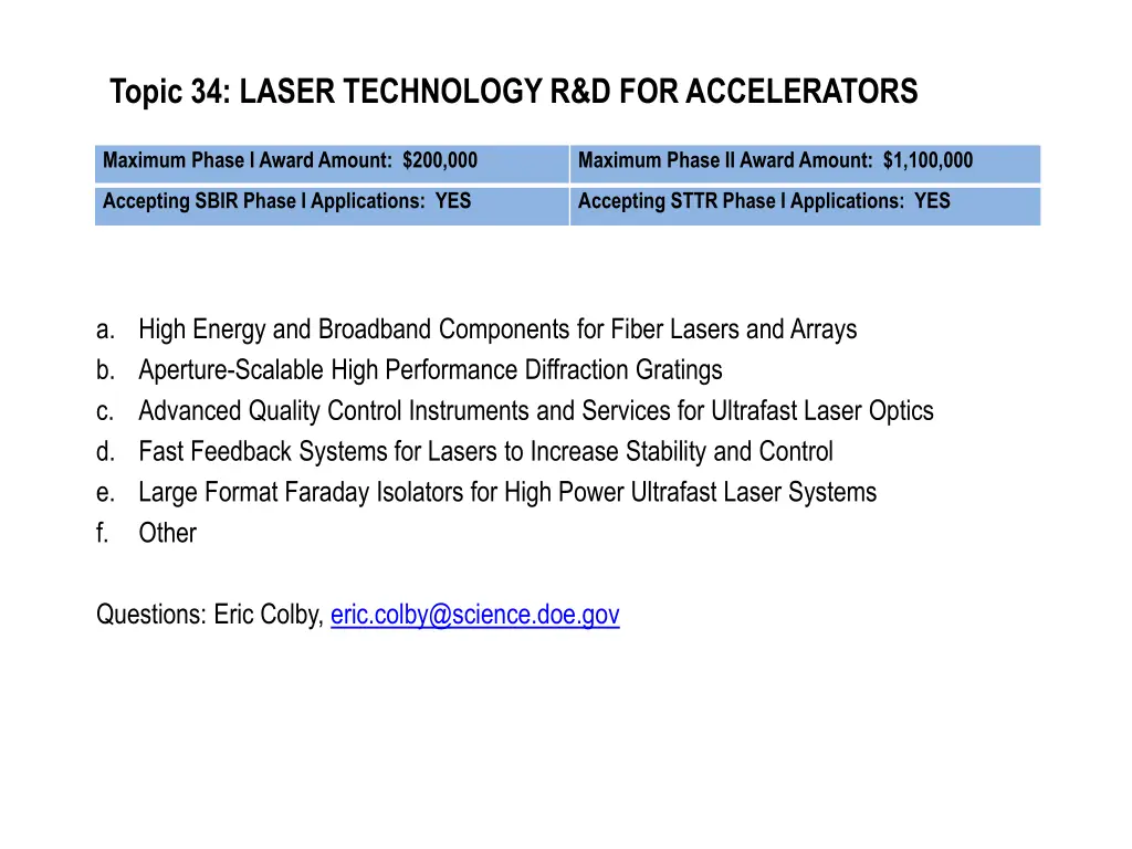 topic 34 laser technology r d for accelerators
