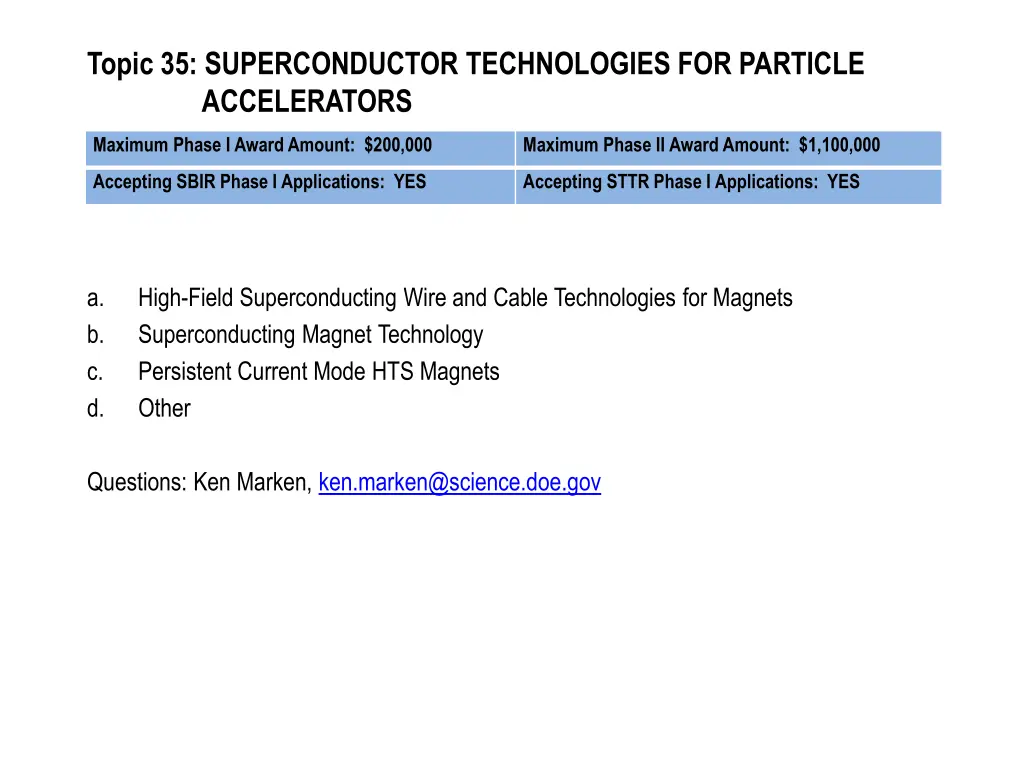 topic 35 superconductor technologies for particle