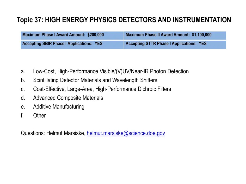 topic 37 high energy physics detectors