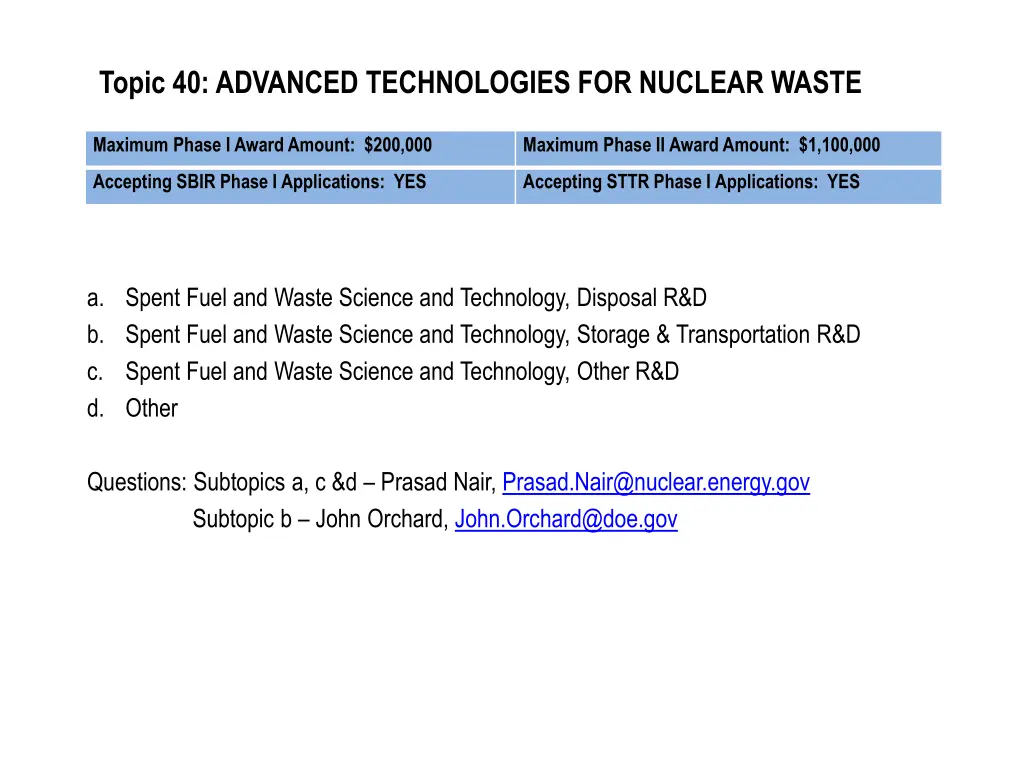 topic 40 advanced technologies for nuclear waste