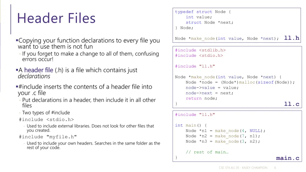 header files