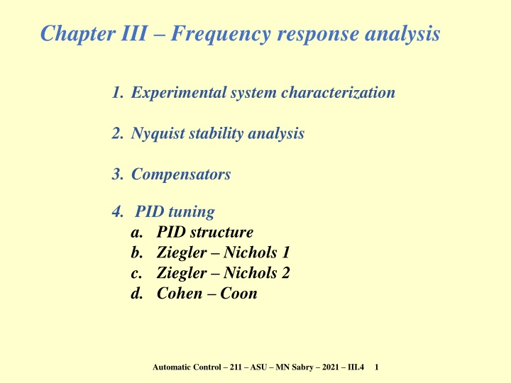 chapter iii frequency response analysis