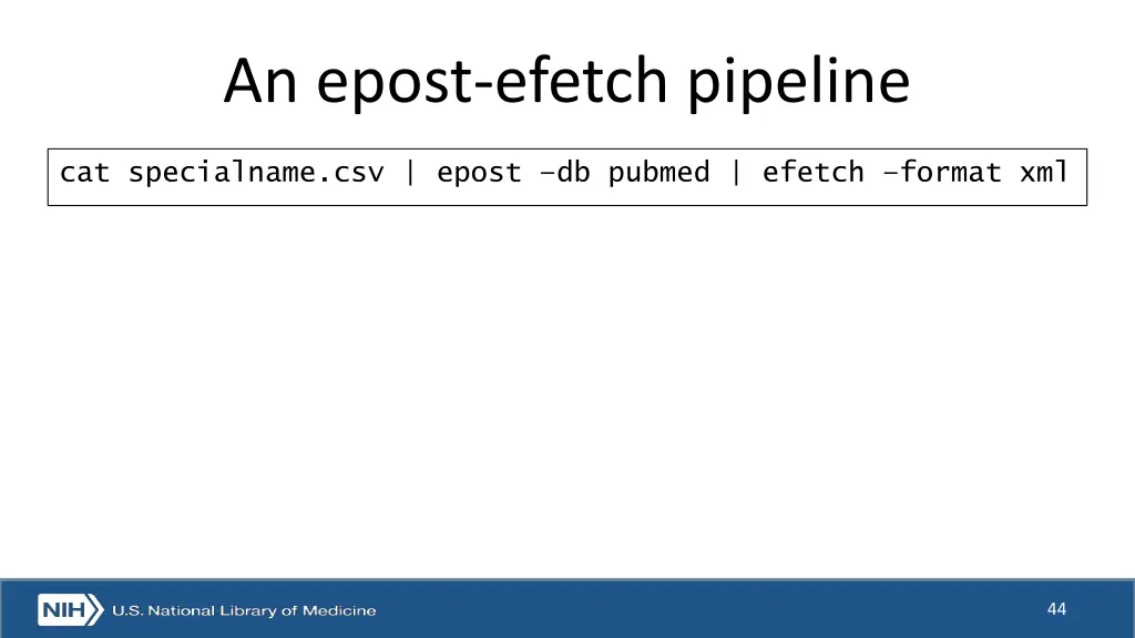 an epost efetch pipeline