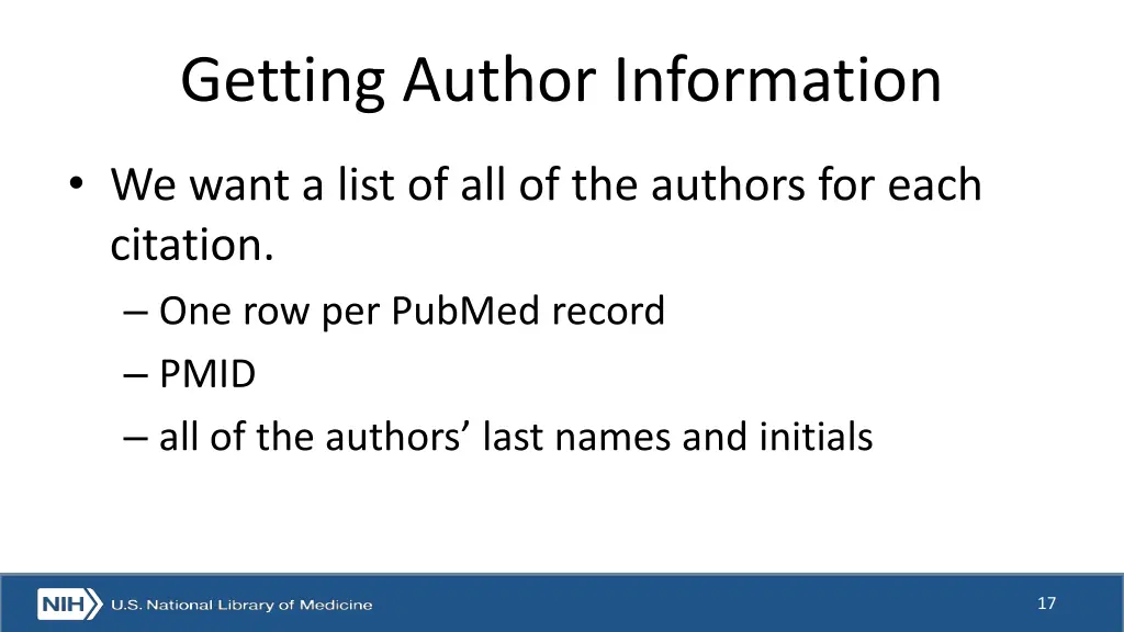 getting author information