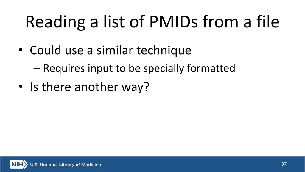 reading a list of pmids from a file
