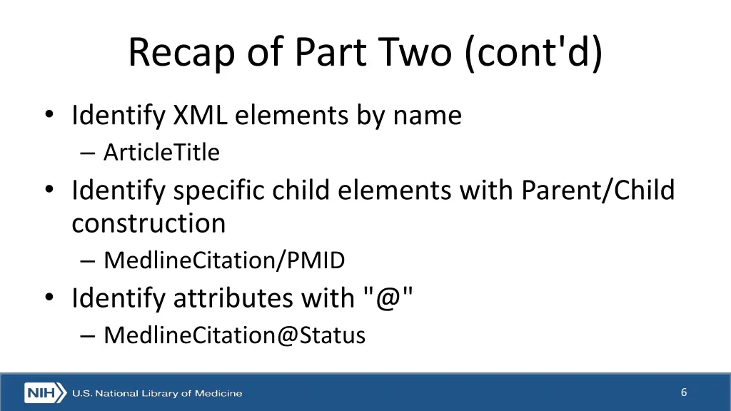 recap of part two cont d