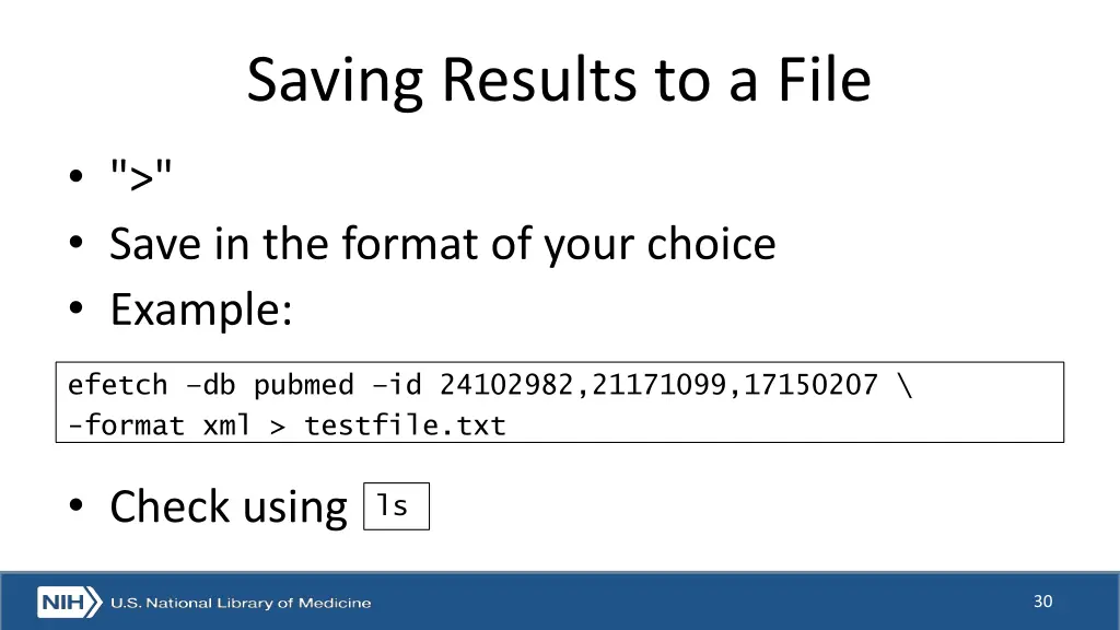 saving results to a file