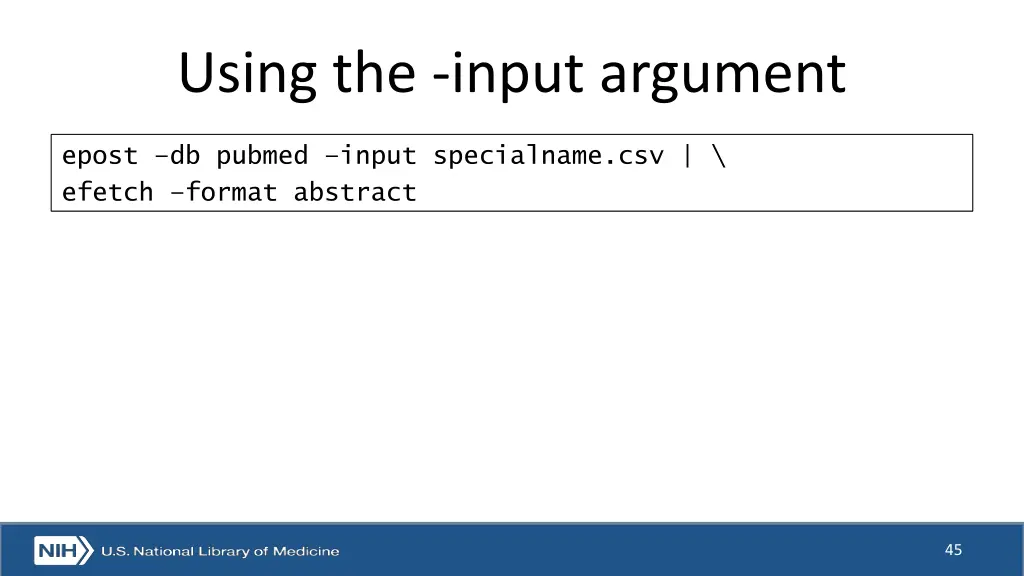 using the input argument
