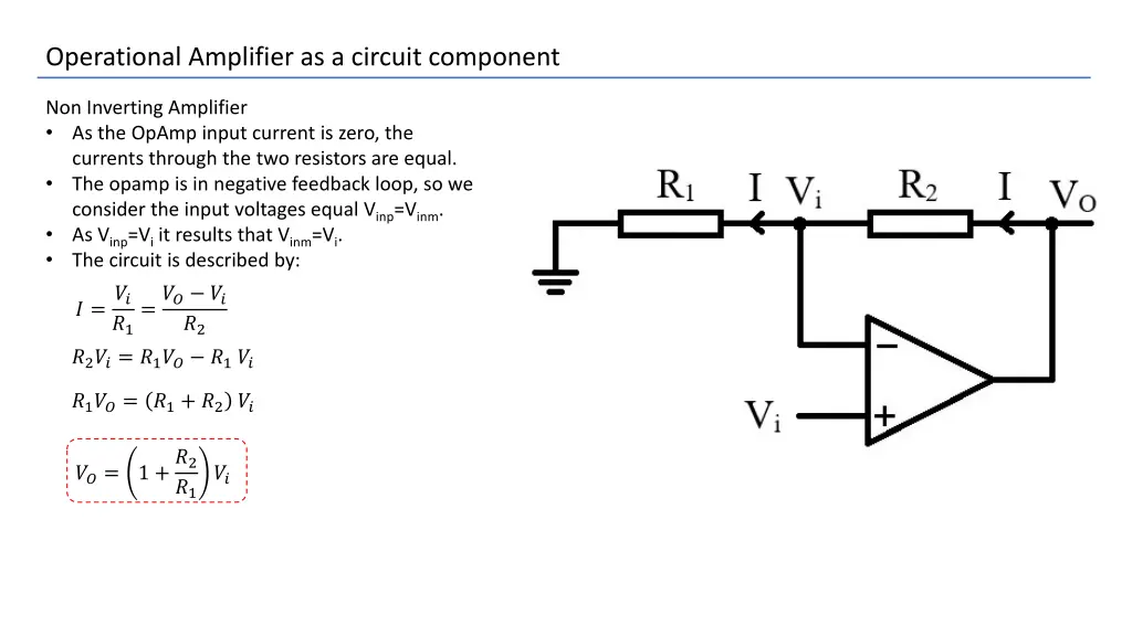operational amplifier as a circuit component 16