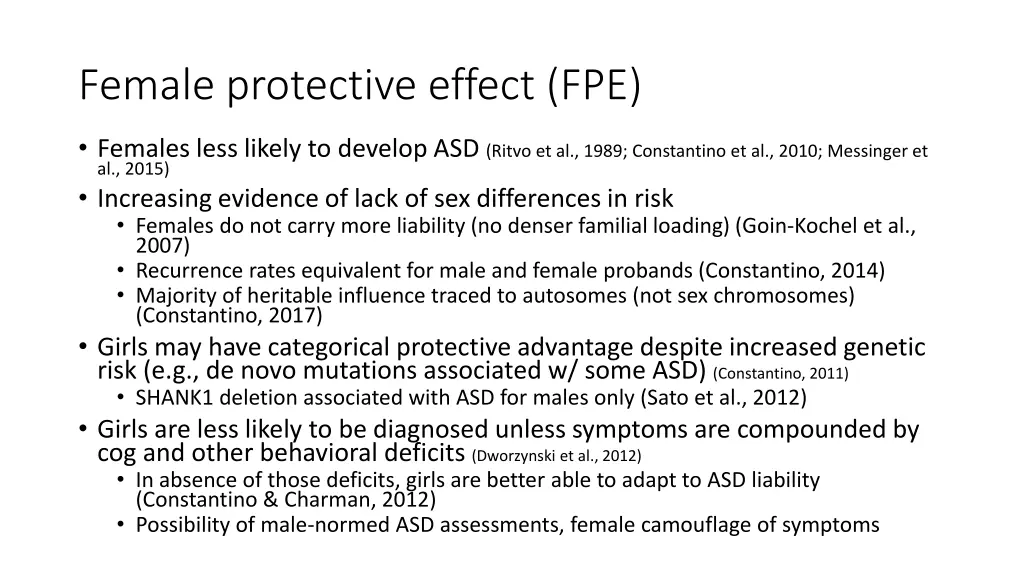 female protective effect fpe