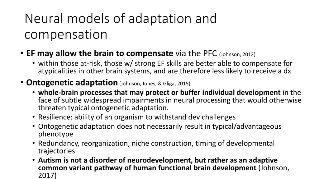 neural models of adaptation and compensation