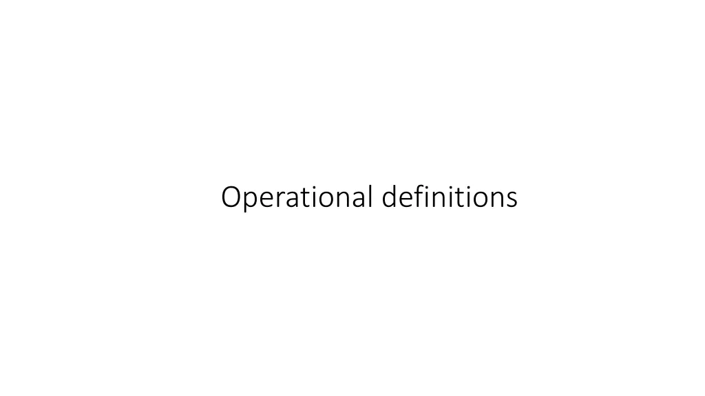 operational definitions